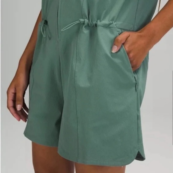 Lululemon Stretch Rib Shorts Romper in Tidewater Teal Green 8 NEW - Picture 3 of 3